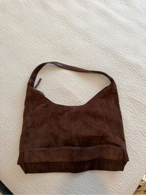 Classic Brown Suede Shoulder Bag - Women
